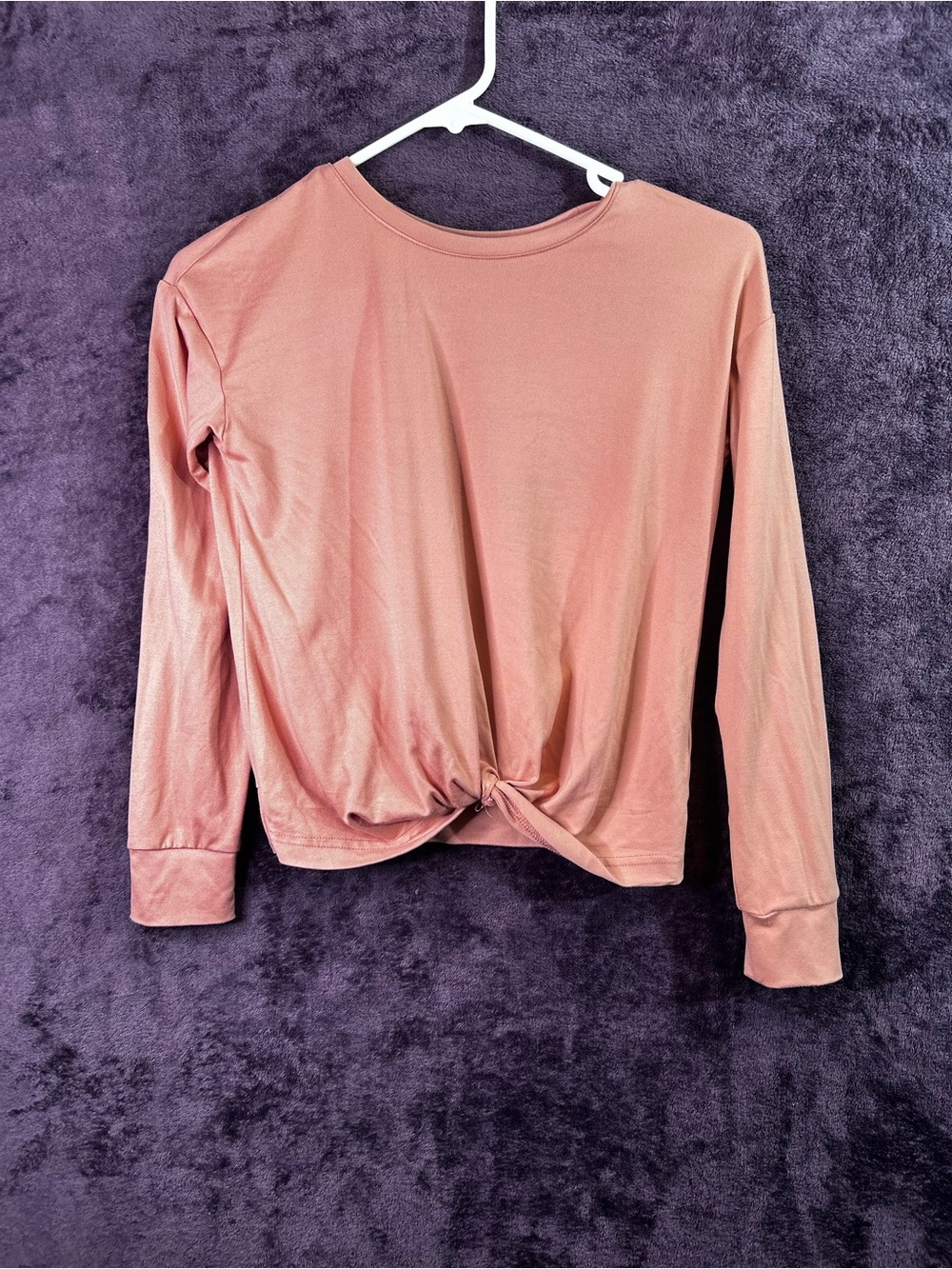 Copper Key Dusty Rose Long Sleeve Twist-Front Top